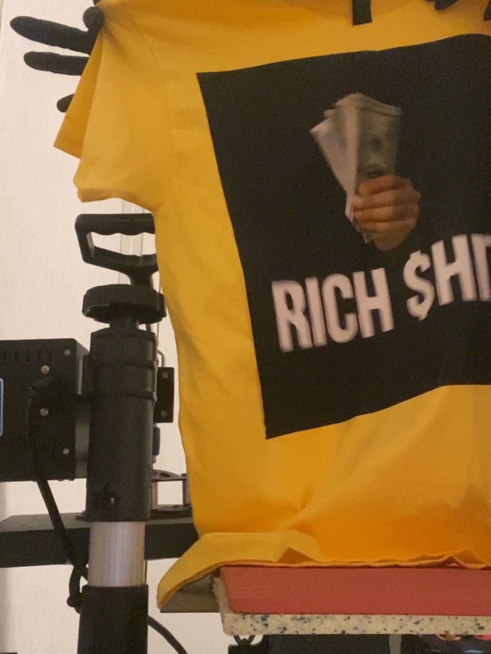 Yellow Graphic Men’s T-Shirt with Money Print
